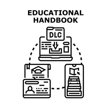 Educational handbook concept providing digital learning resources Stockillustratie