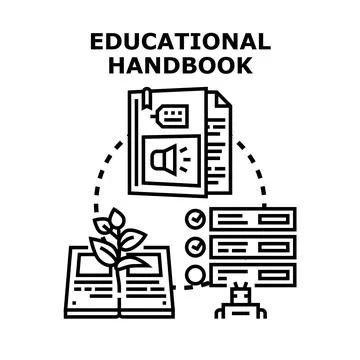 Educational handbook guiding learning and development process Stock Illustration
