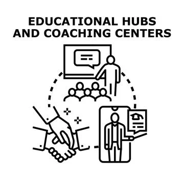 Educational hubs and coaching centers providing learning solutions Stock Illustration