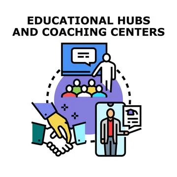 Educational hubs and coaching centers providing learning solutions Stock Illustration