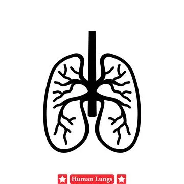 Educational Human Lungs Vector Art Perfect for Medical Conference Materials Stock Illustration