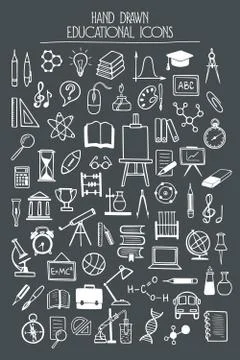 Educational icon set Stock Illustration