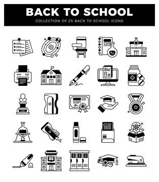 Educational icon set on white background. Stock Illustration