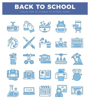 Educational icons for back to school including technology. art. and science. Stockillustratie