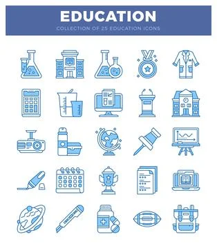 Educational icons in a clear. vector graphic format Stockillustratie
