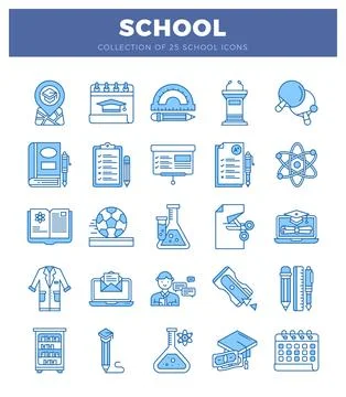 Educational icons collection for modern learning platforms and online courses Illustrazione stock