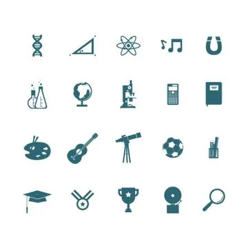 Educational Icons Illustrazione stock