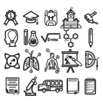 Educational Icons Stock Illustration