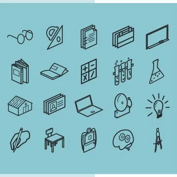 Educational Icons Stock-Illustration