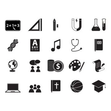 Educational Icons Stock Illustration