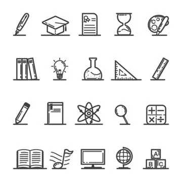 Educational Icons Stock-Illustration