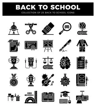 Educational icons. Isolated vector graphics Stock Illustration