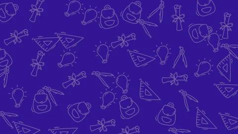 Educational Icons Pattern Background Vidéo 334184079