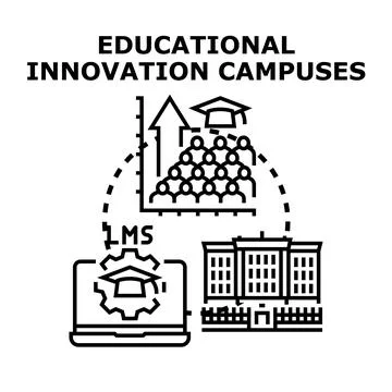 Educational innovation concepts for modern campuses learning Ilustración de archivo