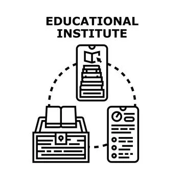 Educational institute offering online learning and digital courses イラスト素材
