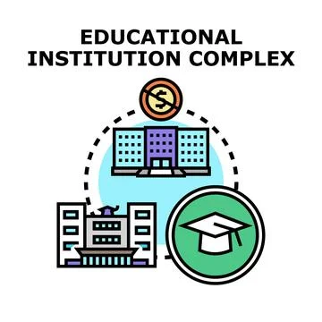 Educational institution complex concept vector illustration Stock Illustration