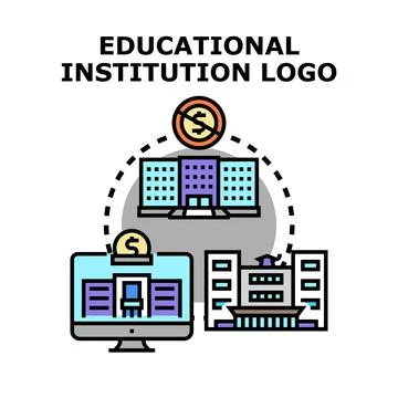 Educational institution logo vector concept outlining funding Stock Illustration