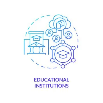 Educational institutions blue gradient concept icon 스톡 일러스트