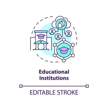 Educational institutions concept icon Illustrazione stock