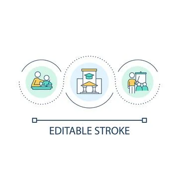 Educational institutions work loop concept icon Stock Illustration