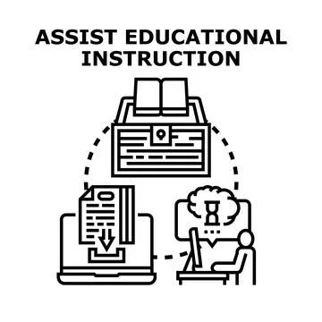 Educational instruction assisting, knowledge database and online learning Stock Illustration