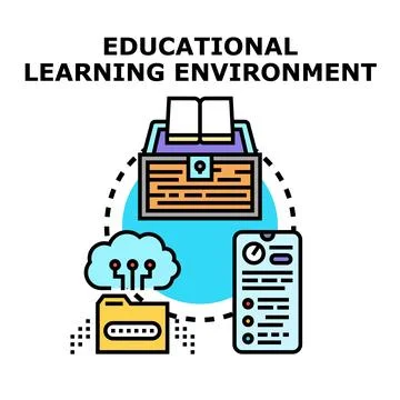 Educational learning environment concept with digital resources Stock-Illustration