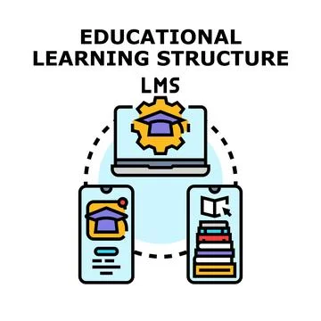 Educational learning structure learning management system concept 스톡 일러스트