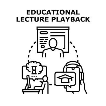 Educational lecture playback concept for online learning development Stock-Illustration