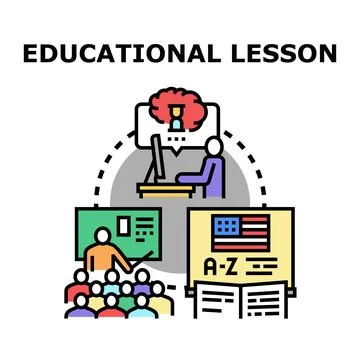 Educational lesson system teaching and learning process Stock Illustration
