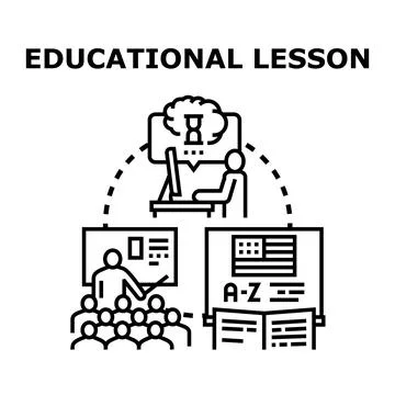 Educational lesson system teaching and learning process 스톡 일러스트