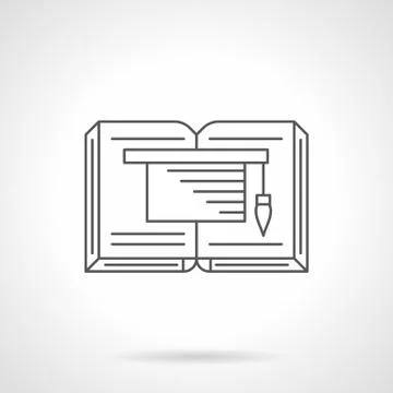 Educational literature flat line vector icon Stock Illustration