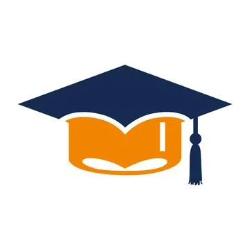 Educational logo Design book and graduation cap vector icon Stock Illustration