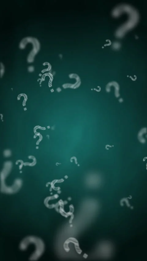 Educational looped green background with animated flying question marks. Stock Footage 284939797