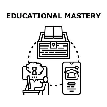 Educational mastery concept with online learning and achievement Stock Illustration