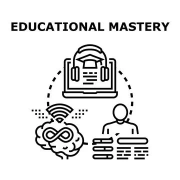 Educational mastery process learning online knowledge transfer Stock Illustration