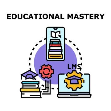 Educational mastery process using online learning platforms Stock Illustration