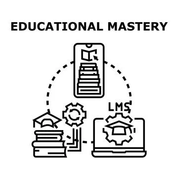 Educational mastery process using online learning platforms Stock Illustration