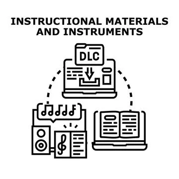 Educational materials, instructions, and instruments concept Stock Illustration