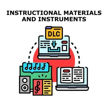 Educational materials, instructions, and instruments concept Stock Illustration