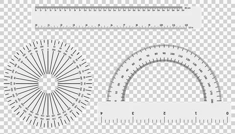 Educational mathematics geometry layout presents standard straight ruler Stock Illustration