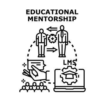 Educational mentorship concept for learning development program Stock Illustration