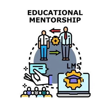 Educational mentorship concept for learning development program Stock Illustration