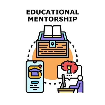 Educational mentorship concept for online learning and guidance 스톡 일러스트