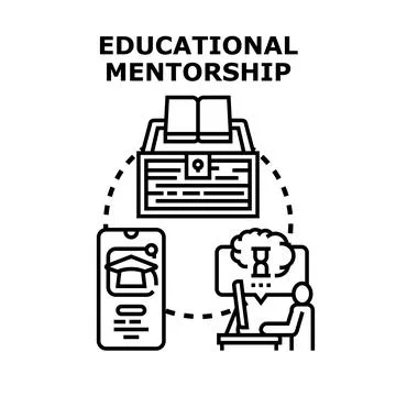 Educational mentorship concept for online learning and guidance イラスト素材