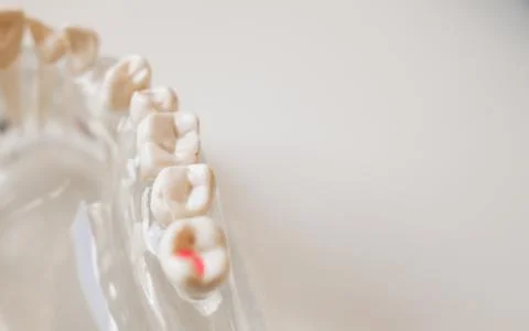 Educational model of human jaw with teeth Stock Photos