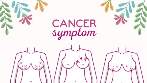 Educational motion graphic showing breast cancer symptoms through animated .. Vídeo Stock 338314915