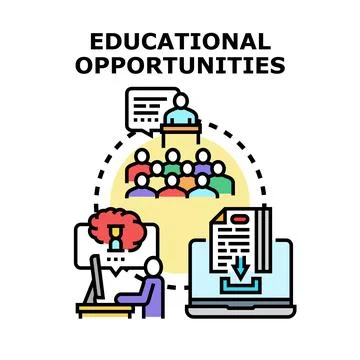 Educational opportunities concept illustrating learning and development Stock Illustration