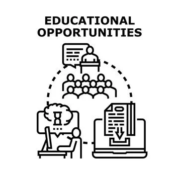 Educational opportunities concept illustrating learning and development Stock Illustration