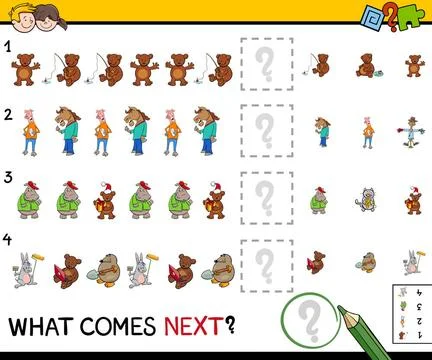 Educational pattern activity game for kids Cartoon Illustration of Complet... Stock Photos