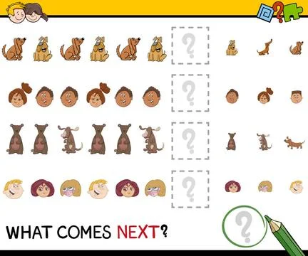 Educational pattern activity task Cartoon Illustration of Completing the P... Stockfoto's